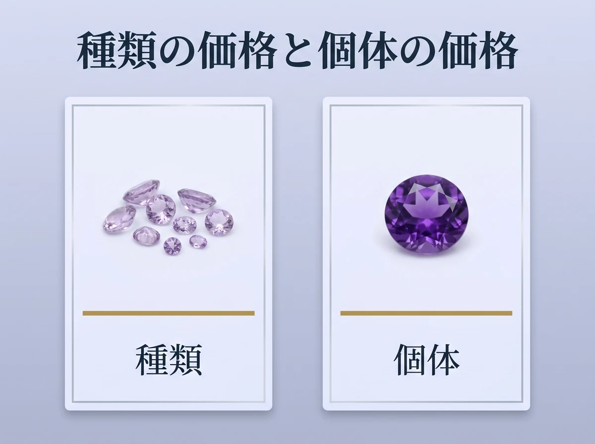 種類としての石と個体としての石を並べた図