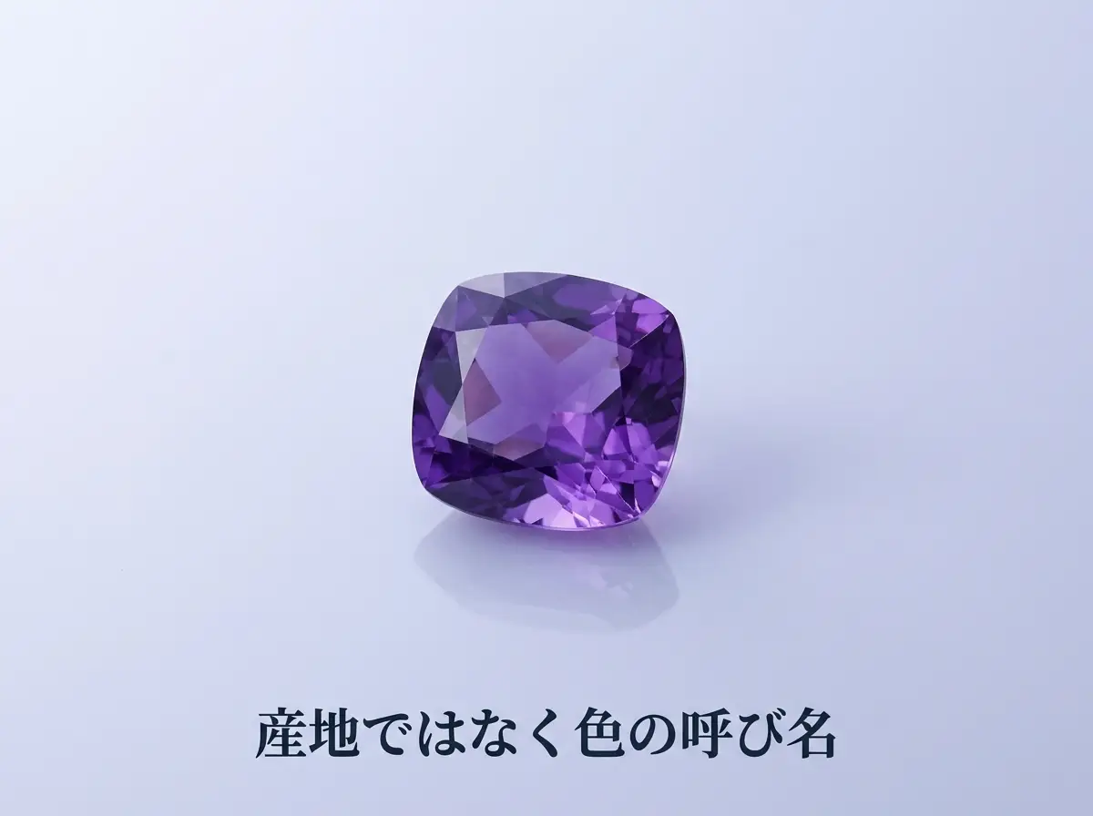 赤みを帯びた濃い紫のアメジストのルース