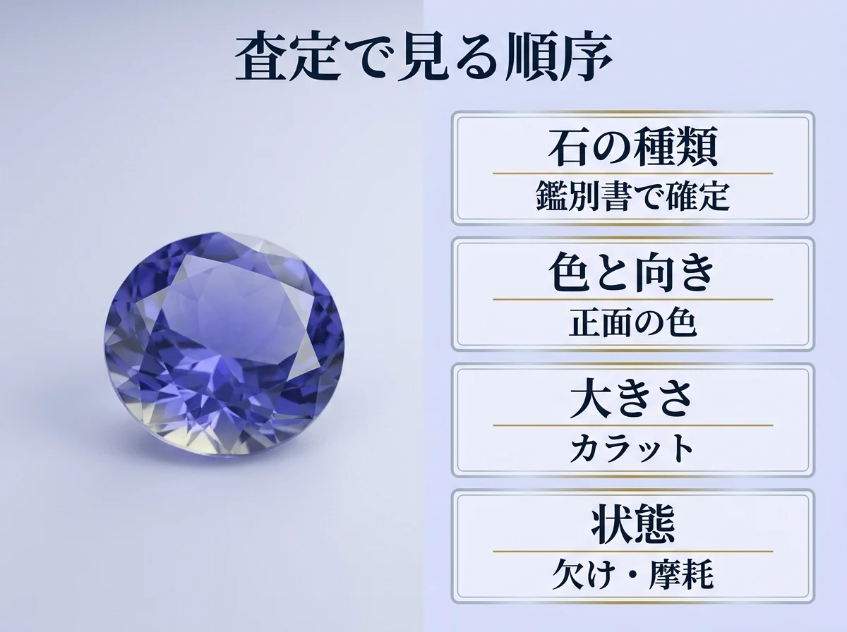 査定で見る順序を示した図