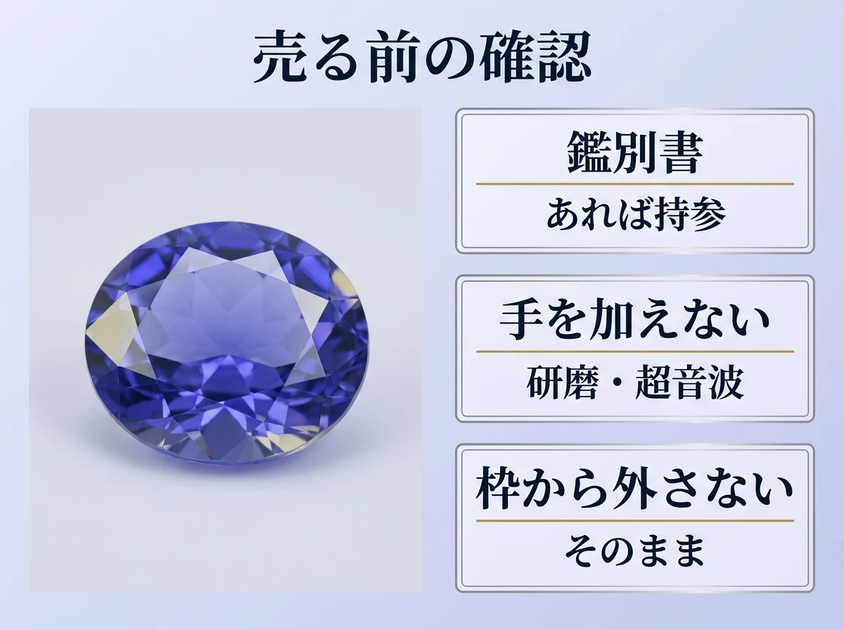 売る前の確認3点を示した図