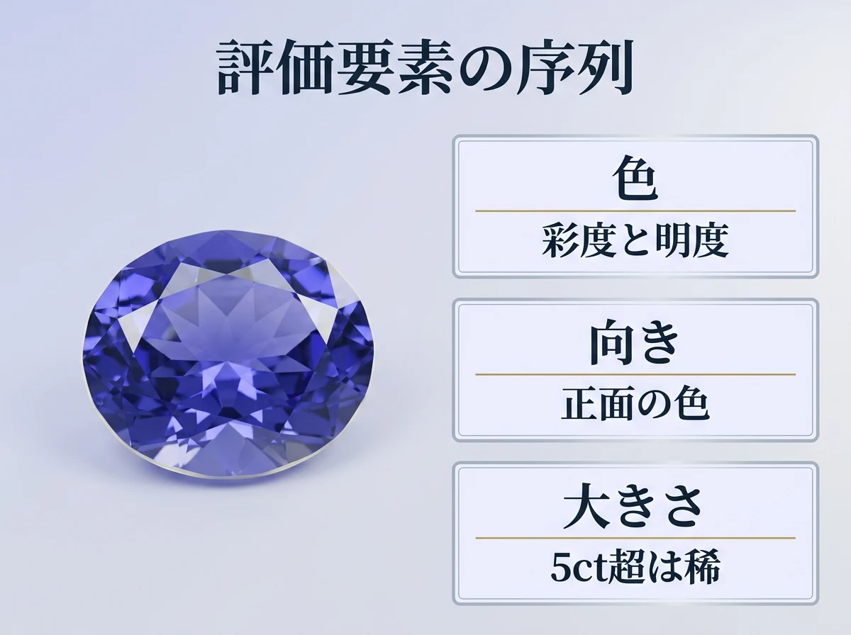 アイオライトの評価要素の序列を示した図