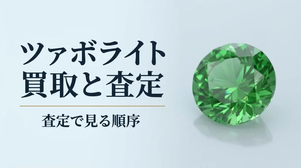 鮮やかな緑のツァボライトのルース