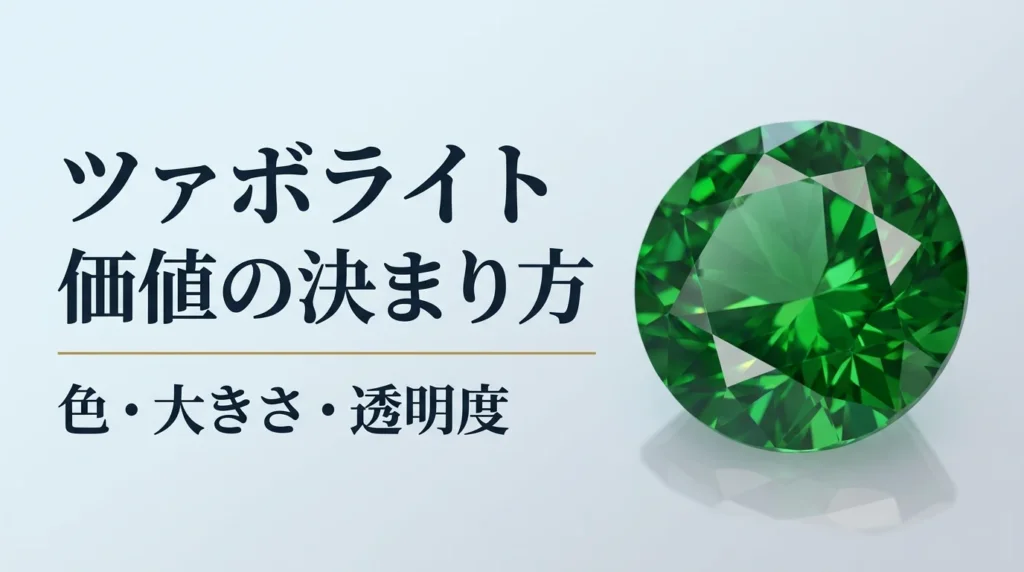 鮮やかな緑のツァボライトのルース
