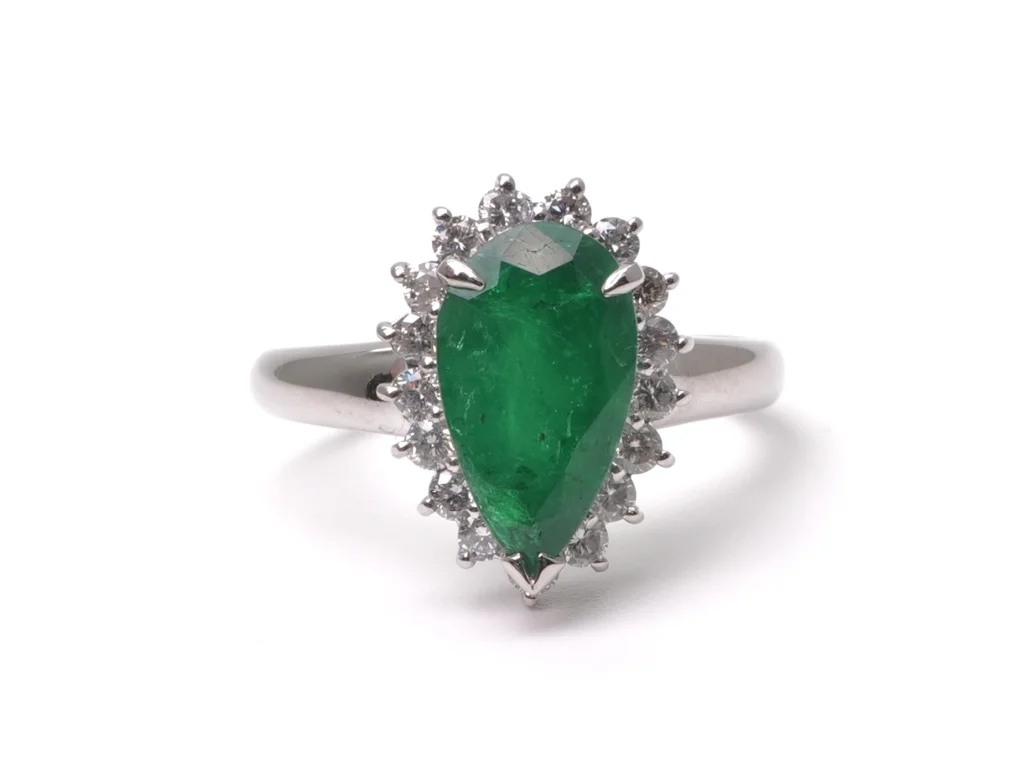 エメラルド ダイヤ リング Pt900 E2.46ct D0.52ct