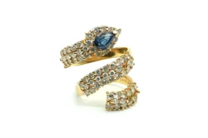 サファイア ダイヤ リング K18 1.41ct D2.59ct