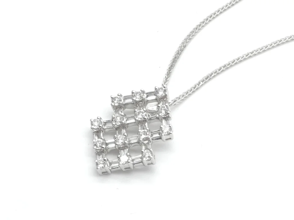 ダイヤ ネックレス K18WG D1.00ct