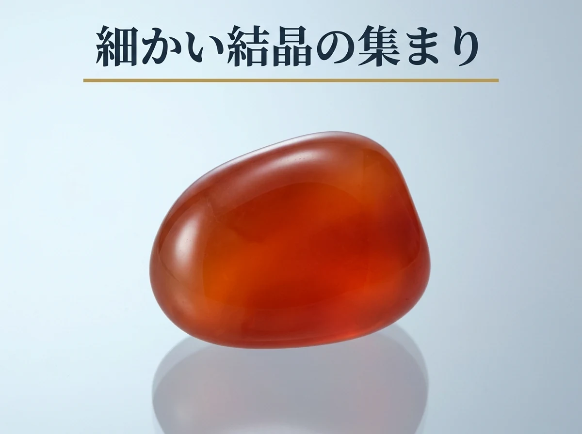 なめらかに磨かれた、赤みがかったオレンジ色のカーネリアンの小石の写真