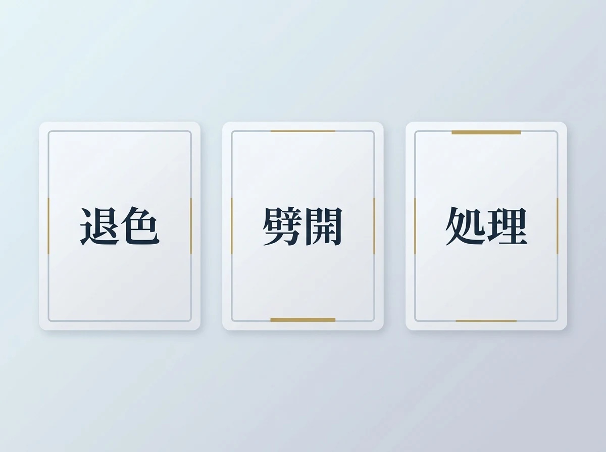 査定で確認するクンツァイトの3つの性質(退色・劈開・処理)を並べた図